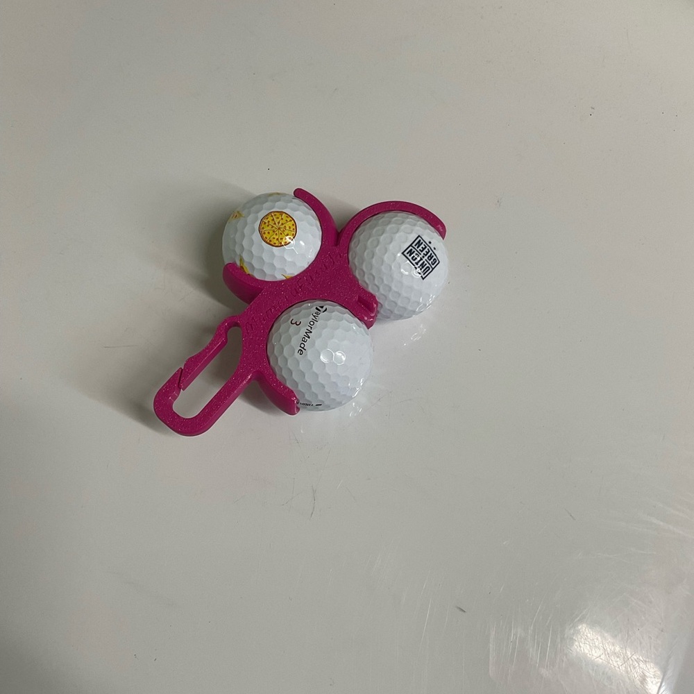Pink Golf Ball Holder with balls